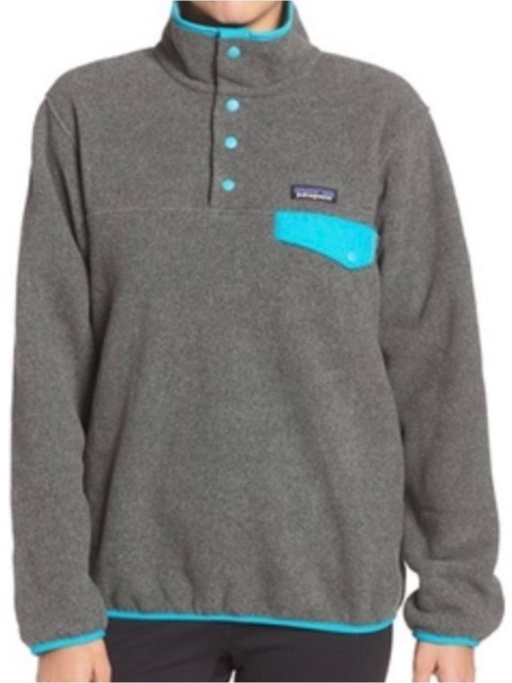 Women's Lightweight Synchilla Snap-T Fleece Pullover Grey Teal Size Small
